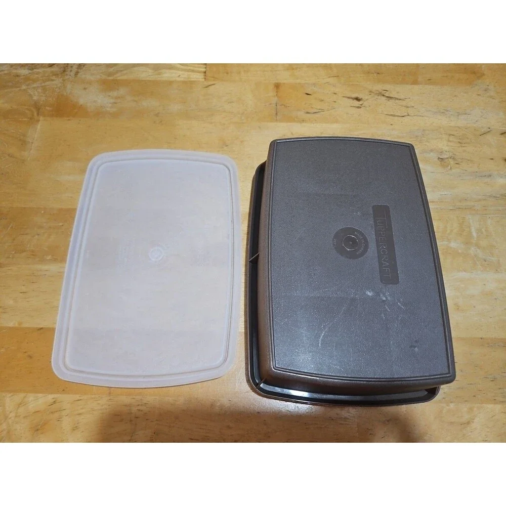 Tupperware Tuppercraft Stow N Go Brown Divided Container & Lid - No Insert 767